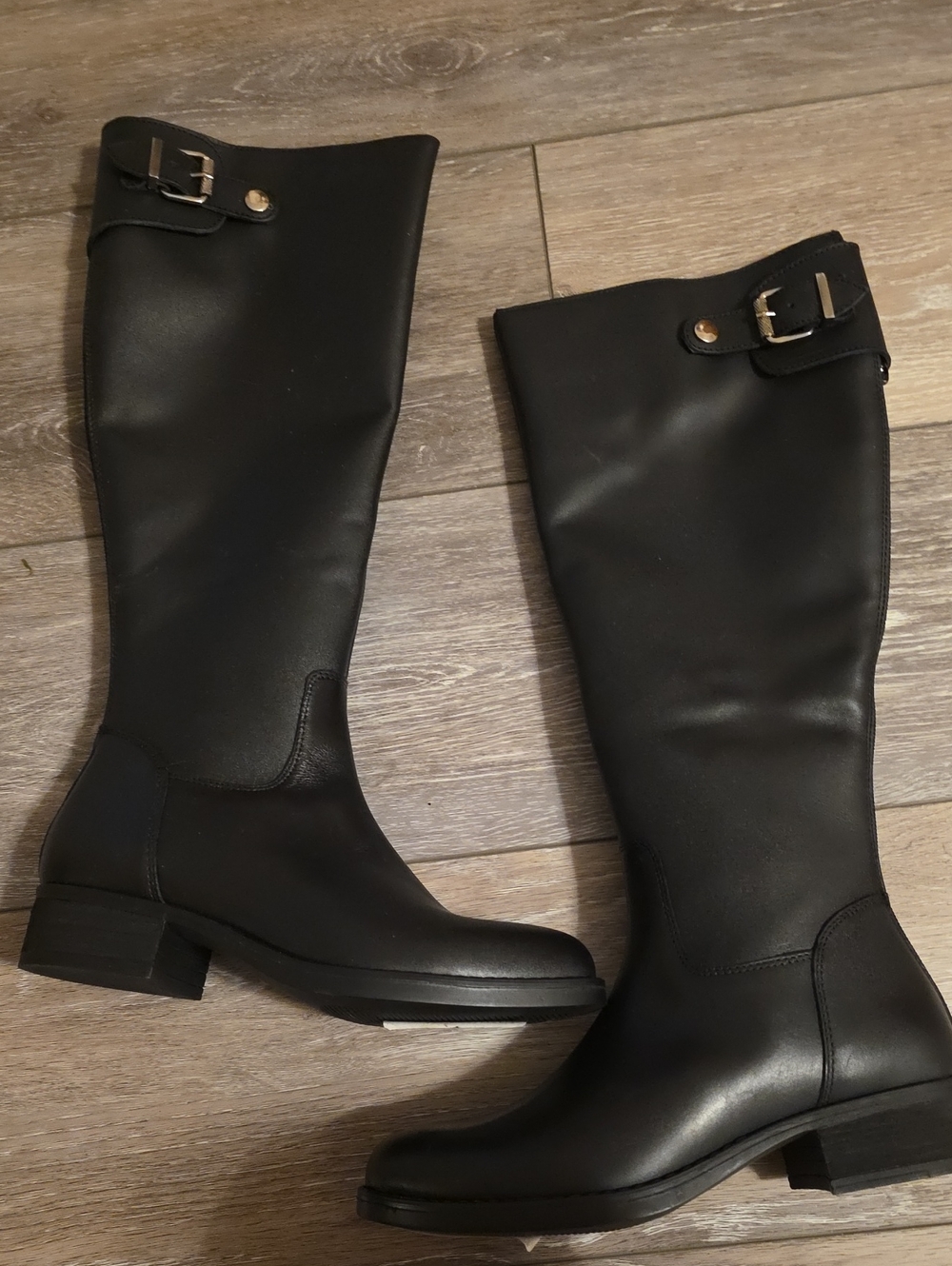 NEW STEVE MADDEN EDIE BLACK LEATHER BOOTS